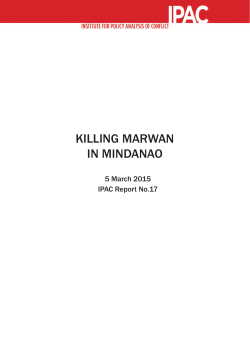 Killing Marwan in Mindanao - Institute for Policy Analysis of Conflict