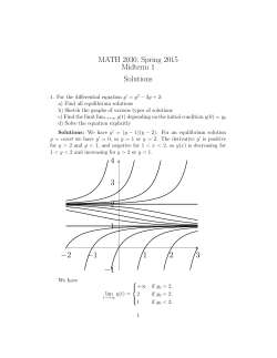 MATH 2030, Spring 2015 Midterm 1 Solutions