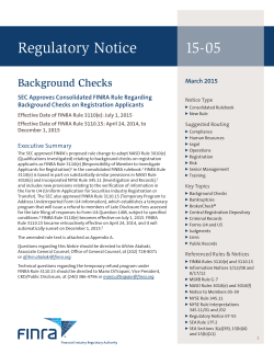 Regulatory Notice 15-05