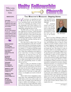 Newsletter - UNITY FELLOWSHIP CHURCH