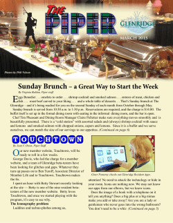 Sunday Brunch – a Great Way to Start the Week OT OTHCU N
