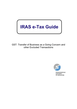 GST: Transfer of Business as a Going Concern and other