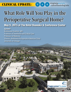 What Role Will You Play in the Perioperative Surgical Home?