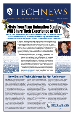 Artists from Pixar Animation Studios Will Share Their Experience at
