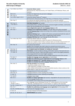 Academic Calendar