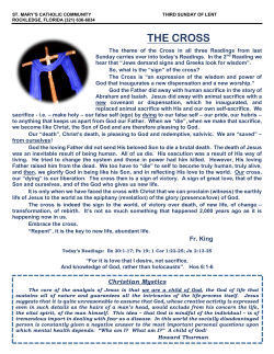 This Weeks Bulletin - Saint Mary`s Catholic Community