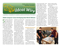 PRSD Wildcat Wire - Winter 2015 - Pinelands Regional School District