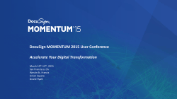 DocuSign MOMENTUM 2015 User Conference Accelerate Your