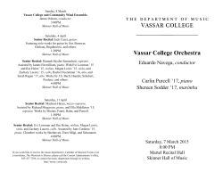 See the Vassar College Orchestra program