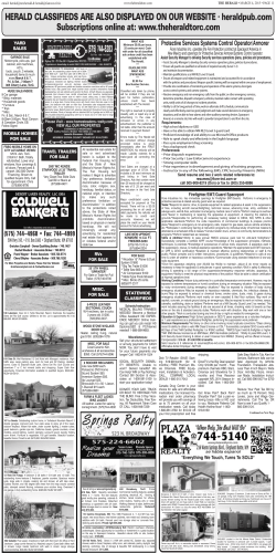 HERALD CLASSIFIEDS ARE ALSO DISPLAYED ON