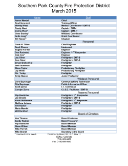 Roster - March - Southern Park County Fire Protection District