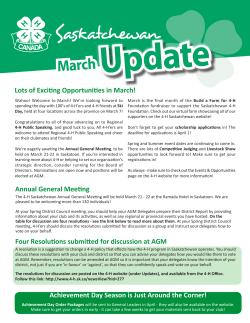 March 2015 - 4-H Saskatchewan