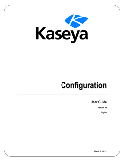 Configuration - Kaseya R9 Documentation