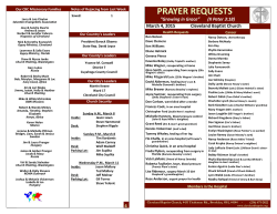 Prayer & Praise Bulletin - Cleveland Baptist Church