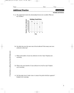 Variables and Patterns Additional Practice Student