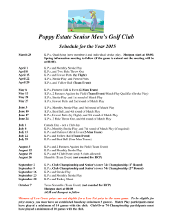 2015 schedule - Poppy Estate Men`s Senior Golf Club