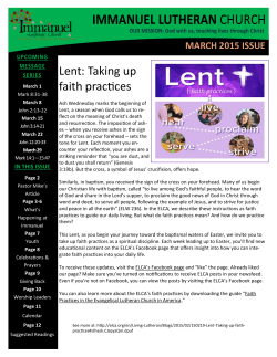 Lent: Taking up faith practices