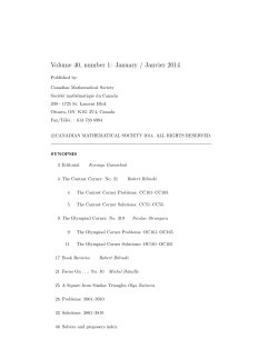 Volume 40, number 1: January / Janvier 2014