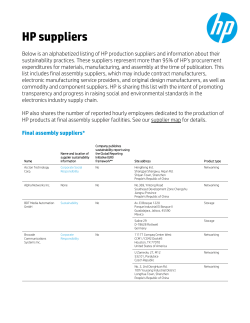HP Suppliers - Hewlett Packard