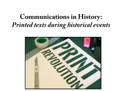 Communications in History: Printed texts during historical events