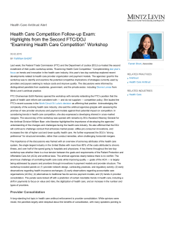 “Examining Health Care Competition” Workshop