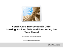 Health Care Enforcement in 2015: Looking Back on 2014 and