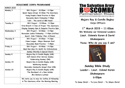 Current Newsletter - the Boscombe Salvation Army website