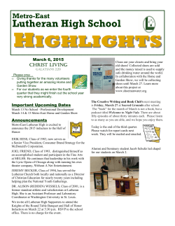 March 6 Highlights - Metro East Lutheran High School
