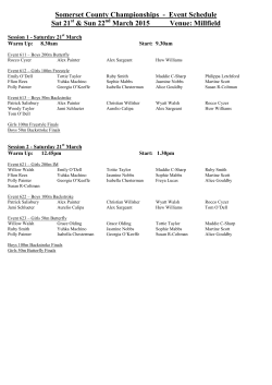 Event Schedule MPS - Millfield swimming