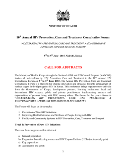 CALL FOR ABSTRACTS - Kenya National AIDS & STI Control Programme