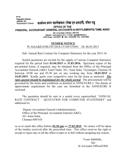 Annual Rate Contract 2015-2016 for Computer Stationery