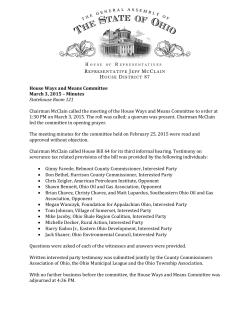 House Ways and Means Committee March 3, 2015 – Minutes