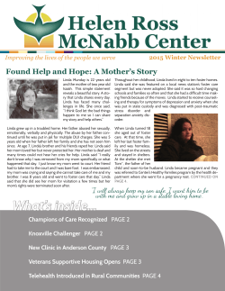 2015 Winter Newsletter - Helen Ross McNabb Center