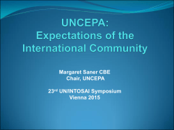23rd UN/INTOSAI Symposium Presentation by Ms. Margaret Saner