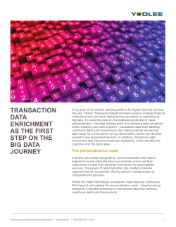 TRANSACTION DATA ENRICHMENT AS THE FIRST STEP
