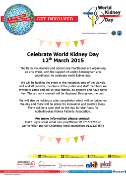 Celebrate World Kidney Day 12 March 2015