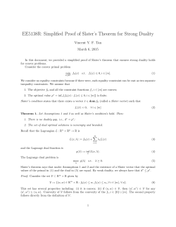 EE5138R: Simplified Proof of Slater`s Theorem for Strong Duality