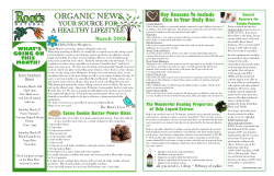 March Newsletter 2015 - Roots Natural Organic Foods
