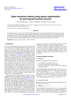 Super-resolution method using sparse regularization for point