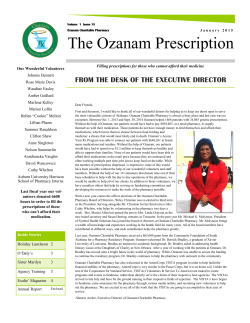 Volume 1, Issue 15 - Ozanam Charitable Pharmacy