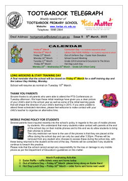 Newsletter 5th March - Tootgarook Primary School