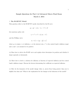 Sample Questions for Part 3 of Advanced Macro Final