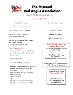 2015 Sale Schedule of Events - Missouri Red Angus Association