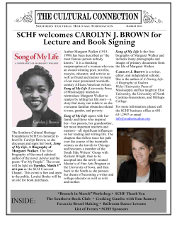 Newsletter - Southern Cultural Heritage Foundation