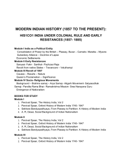 modern indian history - University of Calicut
