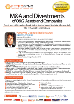 PetroSync M&A and Divestments of O&G Assets and Companies By