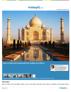 Agra Travel Guide PDF | Map, Tourist Places