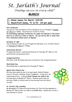 March newsletter - Saint Jarlath`s Primary School