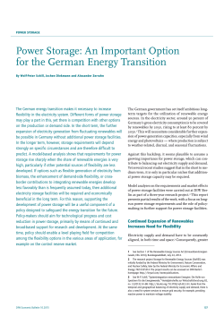 Power Storage: An Important Option for the German