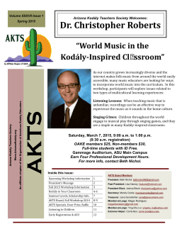 Spring 2015 - Arizona Kodály Teachers Society